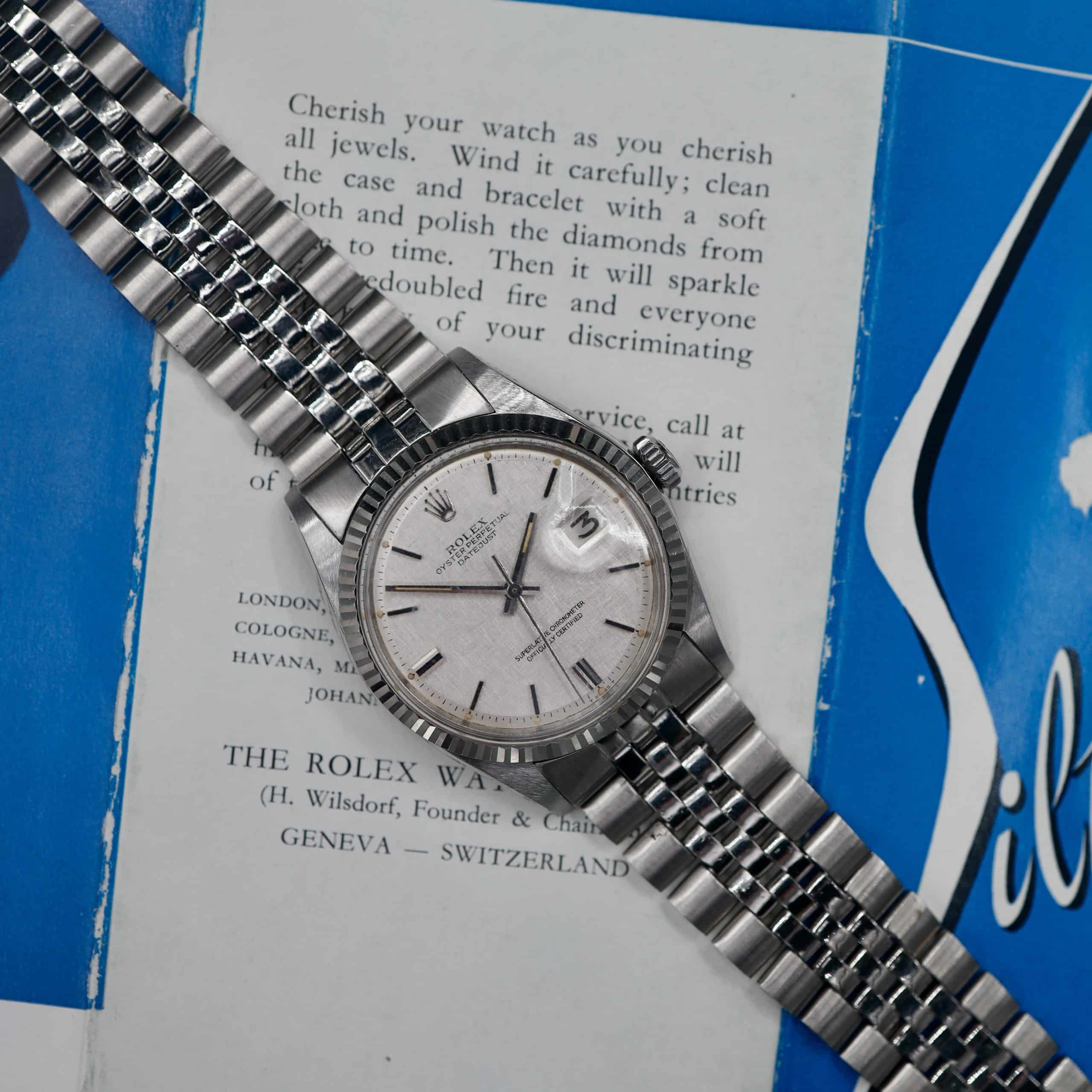 Rolex DateJust ref. 1601 ‘Linen dial’ (1978)