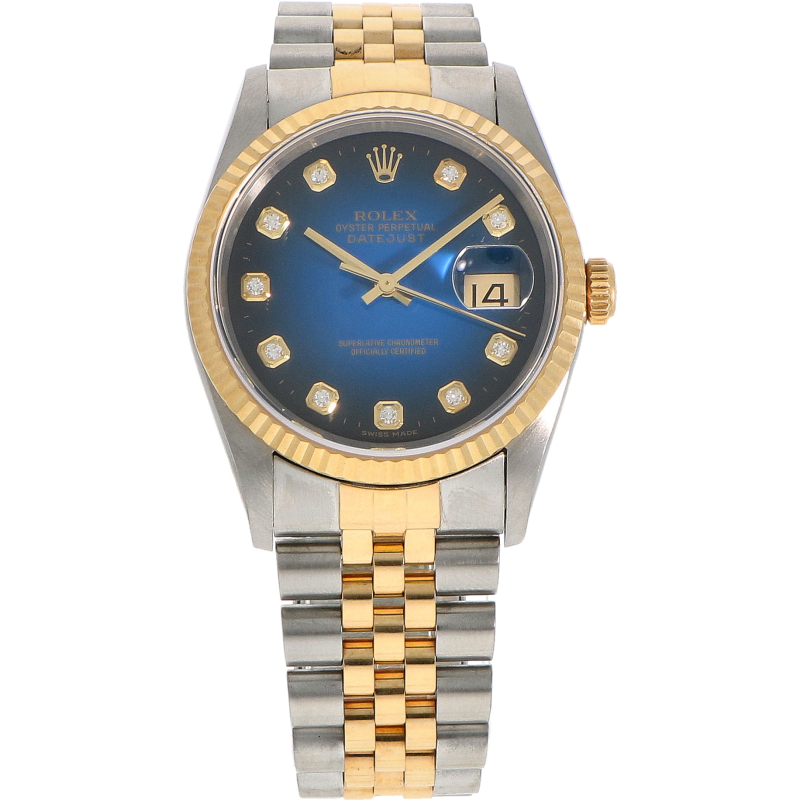 Rolex DateJust 16233 Blue Vignette Diamonds_5