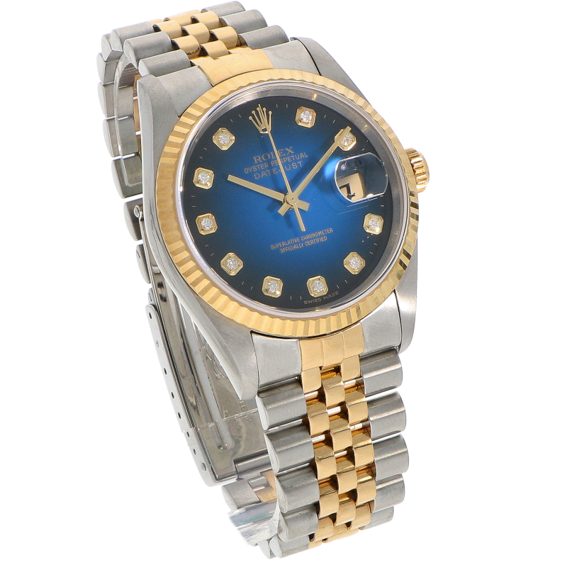 Rolex DateJust 16233 Blue Vignette Diamonds_6